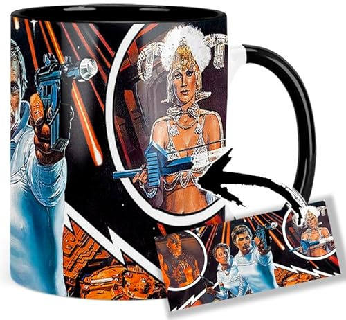 Buck Rogers Gil Gerard Erin Gray Tasse Innen & Henkel Schwarz Keramikbecher Mug