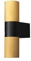 Konstsmide Wandleuchte Temi | schwarz, goldfarben | Outdoor | Lichtkegel oben/unten | 6,5 x 11,5 x 23,5 cm | 7667-758