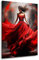 Kunstgestalten24 | Tänzerin Abstrakt Rotes Kleid Leinwand-Bild | Leinwandbild mit Echtholz-Keilrahmen | Wandbild Gemälde Kunst Art | Hochwertige Kunstdrucke | XXL Bilder auf Leinwand | 30x40x2cm
