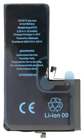 Batteria di ricambio compatibile per iPhone 11 Pro MAX ad alta capacità 3174 mAh/nuova fabbricazione/adesivo incluso.