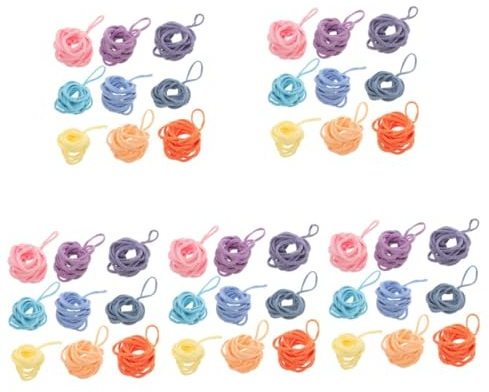 VILLCASE 900 Pcs Elastic Braided Rope Kit Coasters Loom Loops Weaving Loops for Potholder Loom Loops for Potholders Pot Holder Loops Refill Acrylic Elasticity Elastic Rope Child
