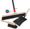 Novaliv Escoba con mango de 40 cm, cerdas de crin, incluye recogedor negro compuesto de recogedor y cepillo de mano, escoba fina, ideal como escoba de taller, escoba industrial con mango