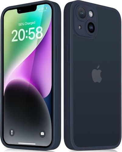 Mootobo for iPhone 14 Plus Case with Camera Lens Full Cover Protection, 10FT Military Grade Drop Protection Phone Case with Anti-Fingerprint Matte Back 6.7 inch - Deepblue