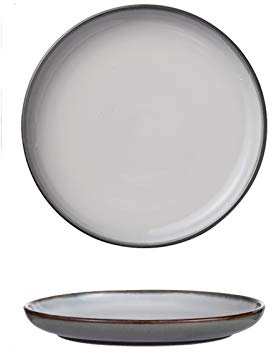 piatto da pranzo Piastra di bistecca rotonda for casa usata, elegante placca da pasta da dessert smaltata, piastra a microonde e lavastoviglie piatto for cena, colore assortito. piatto(Color:D)