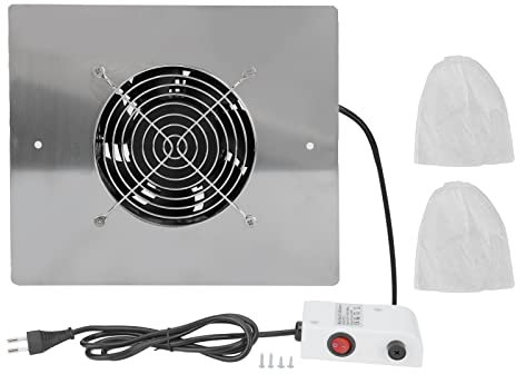 Aspirateur Ongles Professionnelle, 60W Aspirateur de Table Puissant et Pour Salon de Manucure, Avec Conception Intégrée Et Tampon Filtre Réutilisable, Prise UE 220-240V