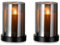 Windlicht Glas Schwarz Deko Wohnzimmer: Hewory 2er Set Kerzengläser Outdoor Windlichter Tischdeko Glaszylinder mit Metall Boden für Kerzen Teelichtgläser Kerzenhalter