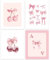 GOMAKERER 4er Pink Bow Coquette Wand Kunstdrucke Preppy Coquette Zimmerdekoration Ästhetische Rosa Schleife Kirsche Wanddekoration Poster Für Schlafzimmer Badezimmer Wohnheim 25.5x20.5cm (Ungerahmt)