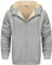 Djtnzdm Felpa con Cappuccio e Zip Uomo Inverno Felpa in Pile Caldo Casual Hoodie con Cerniera Uomo Tasche Giacca Termica con Zip M Grigio Chiaro