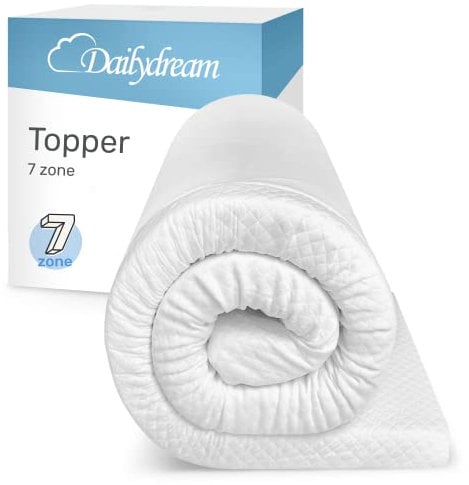 Dailydream Komfortschaum Matratzentopper Model S/M, 135x190x4cm, Edition 7-Zone