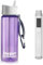 joypur Gourde filtrante eau non potable Bouteille d'eau extérieure avec filtre 650 ml Filtre à eau de survie avec 5 couches de matériaux filtrants pour le sport Camping Randonnée,Violet