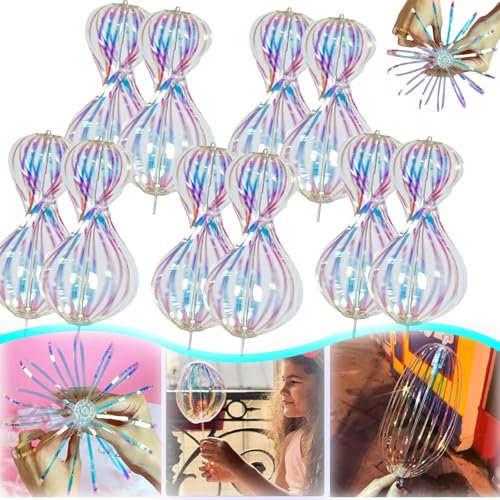 Regenbogen-Spinner-Spielzeug, Regenbogen-Wirbel, magischer Regenbogen-Wirbelstab und Spinner-Spielzeug, Variabler Wirbelstab, Rave-Spielzeug, für Partys, Festivals und nächtlichen Spaß (10PCS)