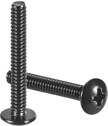 QUARKZMAN Cantidad 50#6-32 x 1-1/4 Tornillos De Máquina De Cabeza Truss | Phillips, Acero Inoxidable 304 18-8, Roscado Completo, Accionamiento Phillips, Acabado En Óxido Negro