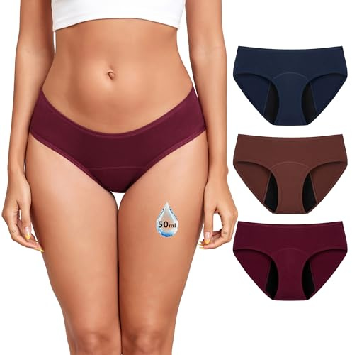 TUTUESTHER Period Pants for Women Heavy Flow 50ML Leak Proof Absorbent Knickers Incontinence Panties Menstrual Underwear