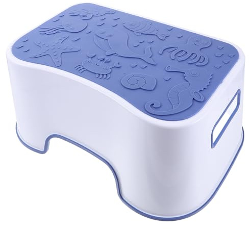 Toilettenhocker aus PP Rutschfester für Junge Mädchen, Blauer Tritthocker