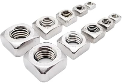 Dadi quadrati in acciaio inossidabile, Confezione da 100 pezzi di dadi quadrati M3-M12 in acciaio inossidabile A2-70 DIN557304(M8 10pcs)