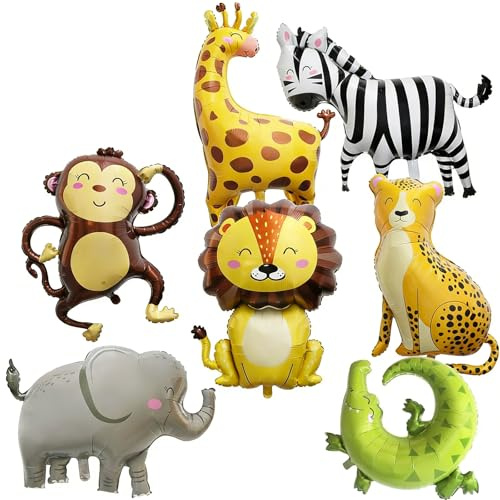 7Pcs Jungle Safari Animals Balloons Forest Theme Party Decorations