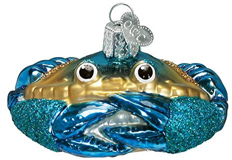 Old World Christmas Lobsters Glass Blown Ornaments for Christmas Tree,Blue Crab