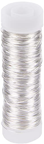Rayher 2405522 Alambre para bisutería y Manualidades, Grosor 0,3 mm, Plata, Plateado, 0.30 mm, 50