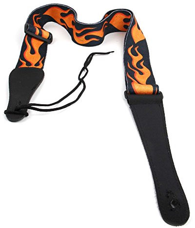 Bray Premium Universal Flaming Guitar Strap With Reinforced Ends - Perfect For Any Acoustic, Electric, Bass And Classical Guitar