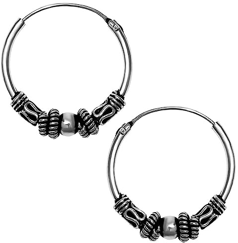 Soul-Cats© 1 Paar Bali Creolen aus 925 Sterling Silber