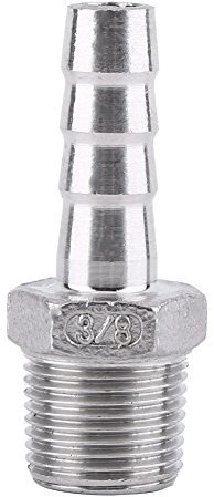Raccord de Tuyau de Filetage Mâle Raccord de Queue de Tuyau de Barb BSP Acier Inoxydable SS304 (3/8x10mm)