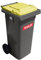 Sulo Conteneur à ordures MGB 120 L, PEHD recyclable, Gris/couvercle Jaune (22149)