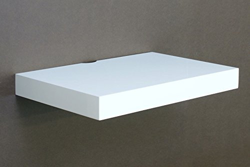 High Gloss Floating Media Shelves Shelf For DVD SKY BOX TV AV Xbox Wall Mounted Kit Unit MDF (High Gloss White)