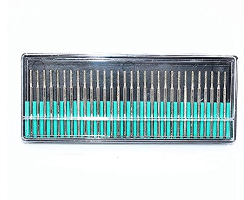 Goodxy 30 Stück/Set 2 mm Diamantbohrer-Set für Schmuck, Strand, Meeresglas-Muscheln, Edelsteine, Lapidary usw