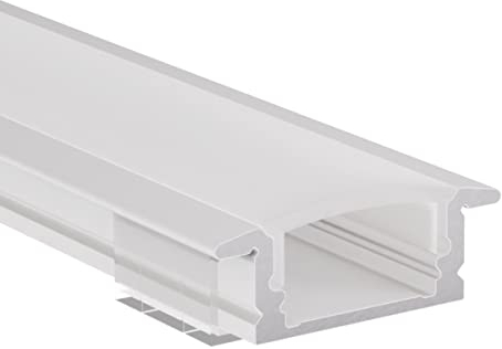 Alumino | LED Aluminiumprofil Weiß | 150 cm | Einbauprofil | Opale Abdeckung | für 12 mm LED-Streifen | 1,5m | Rhein