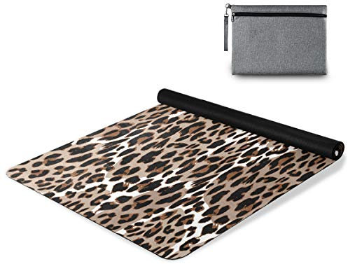 MNSRUU Yogamatten-Handtuch, rutschfest, faltbar, Leoparden- oder Jaguar-Muster, Yoga-Handtuch, schweißabsorbierend, für Hot Yoga, Fitnessstudio, Pilates, Fitness