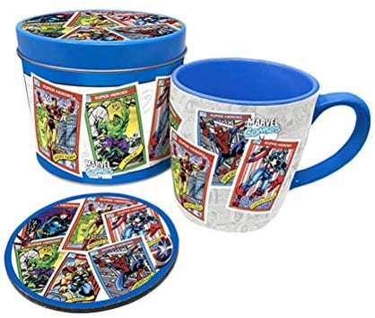 Pyramid International Marvel Comics Mug and Coaster Gift tin Set Collectors Cards Official One Size