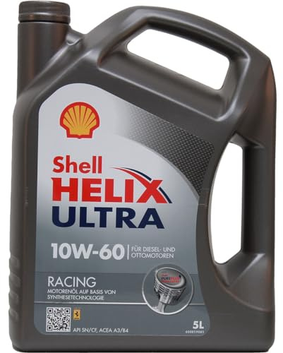 SHELL Motoröl 10W-60 Helix Vollsynthetiköl Motor Öl ACEA A3/B3 ACEA A3/B4 API SN Ultra Racing 5L Kompatibel mit VW Golf 4 Schrägheck 1J1 Golf 5 Schrägheck 1K1 POLO 9N, AUDI A6 Avant 4G5, 4GD, C7, BMW