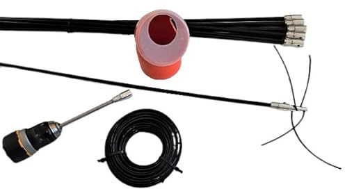 ROTOBRUSH PELLET- KIT PULIZIA STUFE E CALDAIE A PELLET FAI DA TE E GIUNTO ASPIRA FULIGGINE ROTAZIONE CON TRAPANO 6/9/12/15 metri - PULIZIA TUBI da 80 a 130 mm -Bloccaggio aste con vite trasversale