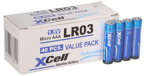 Lot de 40 piles alcalines AAA Micro Super XCell - 10 x 4 films LR03 - Idéales pour l'alimentation des appareils du quotidien (40)