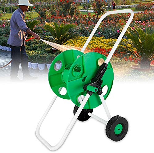 Grün/weißer Schlauchtwagen mit Kupplungen Profi Schlauchwagen Set Gartenschlauch 50m Schlauchtrommel 87cm Höhe