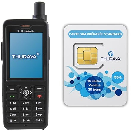 OSAT Satellitentelefon Thuraya XT-PRO + Standard Prepaid SIM-Karte mit 10 Einheiten | Gültigkeit 30 Tage | Sprach- und SMS-Abdeckung für Kommunikation in abgelegenen Gebieten und Notfällen