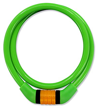 Crazy Safety Kinder Fahrradschloss | Wetterfestes Zahlenschloss fürs Fahrrad | Leichte Handhabung | Kabel Schloss Code Kombination| Kinderfahrradschloss Mädchen und Jungen | Fahrradzubehör