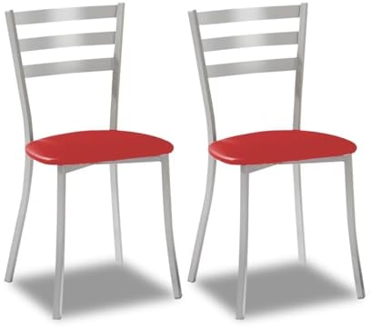 ASTIMESA SCRRRO Dos sillas de Cocina, Metal, Rojo, Altura de Asiento 45 cms