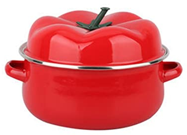 Olla de Sopa Pote de tomate rojo de la cacerola de la porcelana de 1.7L for cocinar los fideos de la cocción de inducción aplicable Pot de la sopa de la olla de cocina Cacerolas ( Capacity : 1.7L )