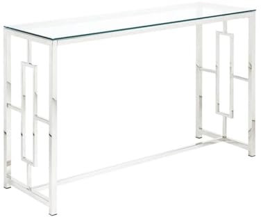 Pascal MORABITO - Console Clotilde de Pascal MORABITO - Verre trempé et Acier - Chromé