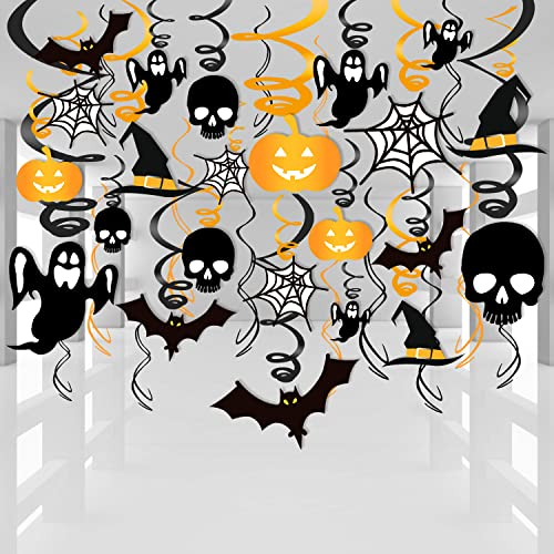 Zayvor 40 Stück Halloween Spiralgirlande Spiralen Girlande Hängende Banner Partydeko Deckenhänger Hängende Wirbel Decke Dekor Folien Hängend Dekorationen Spiral Girlanden Deckenhänger Luftschlangen