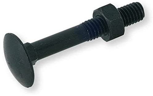 LENNIE, Boulon Tête ronde collet carré TRCC, Zingué noir, Ø6x50, Boulons TRCC avec écrous 6 pans, Tête ronde collet carré, En acier zingué, Norme DIN 603, Boite de 100