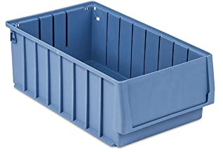 Regalkasten 400 BH mit Etikett & Schutzhaube | HxBxT 14x23,4x40cm | 9,9 Liter | Sichtlagerkasten, Sortimentskasten, Sortimentsbox, Kleinteilebox