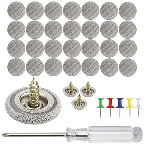 CHEVVY 50 Stück KFZ Auto Reparatur Nieten Set 2CM KFZ Reparatur Nieten Dachhimmel Reparaturknopf Auto Dach Reparatur Schnalle mit Bunte Stifte Stecknadeln Schraubendreher