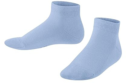 FALKE Unisex Kinder Sneakersocken Family K Sn nachhaltige Baumwolle kurz einfarbig 1 Paar, Blau Crystal Blue 6290, 19-22