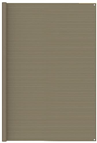 vidaXL Outdoor Tent Carpet 250x250 cm in Taupe - HDPE Patio Rug/Camping Groundsheet with Eyelets for Secure Placement, Easily Washable