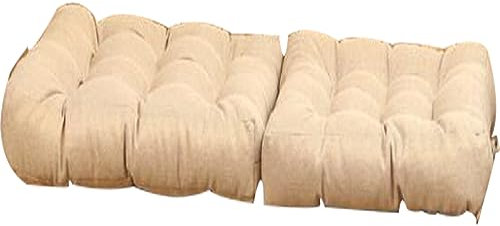 RUYICZB Hochlehner Auflage Mit 4Cm Dicke, Schaukelstuhl Sitzauflage Mit Bändern, Weiches Stuhlkissen Für Hochlehner Niedriglehner Gartenstuhl Sonnenschutz Schaukelstuhlkissen 2Er Set,Beige