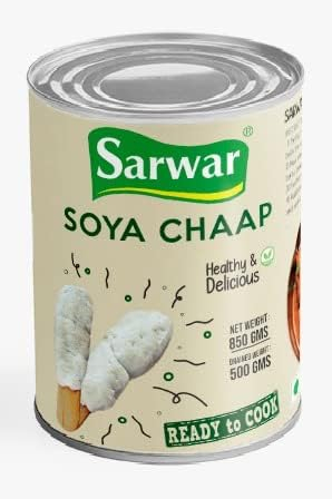 Soya Chaap Medaillons Kebab vegetarischer Fleischersatz 1 x 850 g (Sojabohne, Mehl, Weizenmehl, raffiniertes Weizenmehl, Chap) vegane Lebensmittel Soja