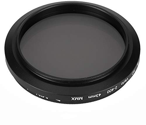 Junestar 43MM ND2-400 Adjustable Lens Filter for SLR Mirrorless Camera Lens