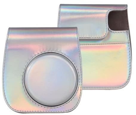 Andoer Étui pour appareil photo instantané, sac pour appareil photo, boucle magnétique en cuir PU avec bandoulière compatible avec Fujifilm Instax Mini 12/11/9/8